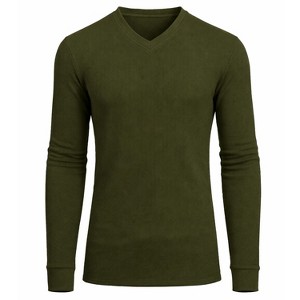 Galaxy By Harvic Men's Long Sleeve Waffle-Knit V-Neck Thermal