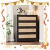 Garvee Modern Rattan Dresser for Bedroom - 5 Drawer Storage Chest in Black with Natural Rattan Design, Multi-Functional Use - 2 of 4