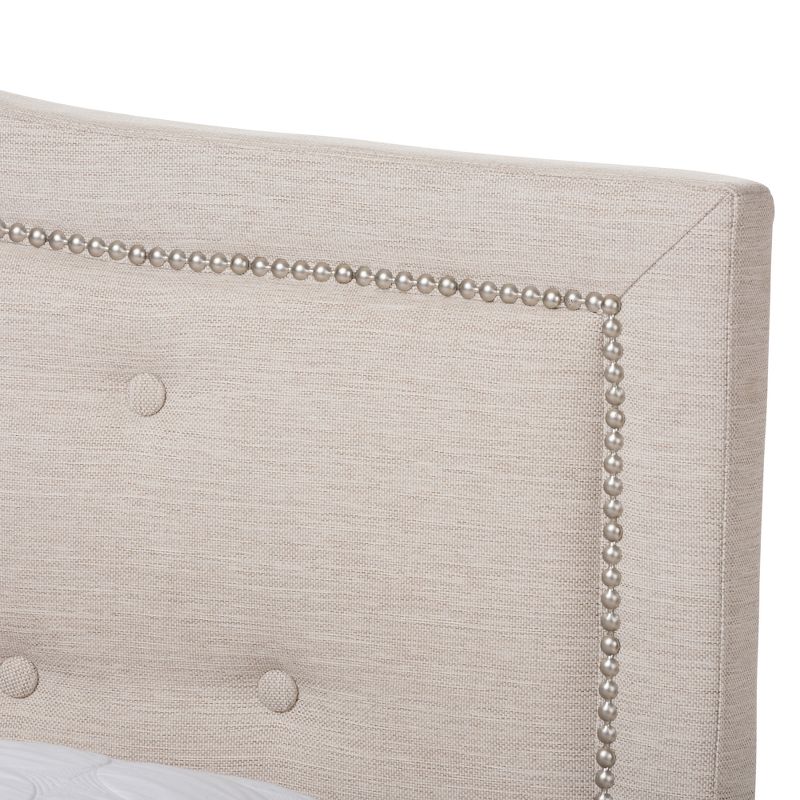 Full Emerson Modern and Contemporary Fabric Upholstered Bed Light Beige - Baxton Studio, 5 of 10