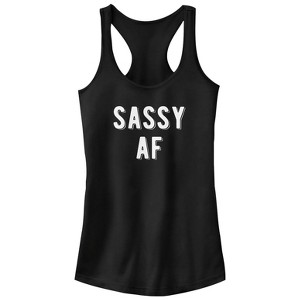 Juniors Womens CHIN UP Sassy AF Racerback Tank Top - 1 of 4