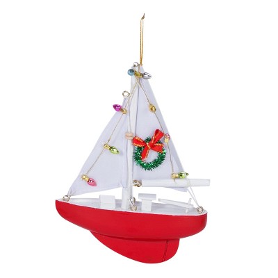 Beachcombers Decorated Sailboat Christmas Ornament