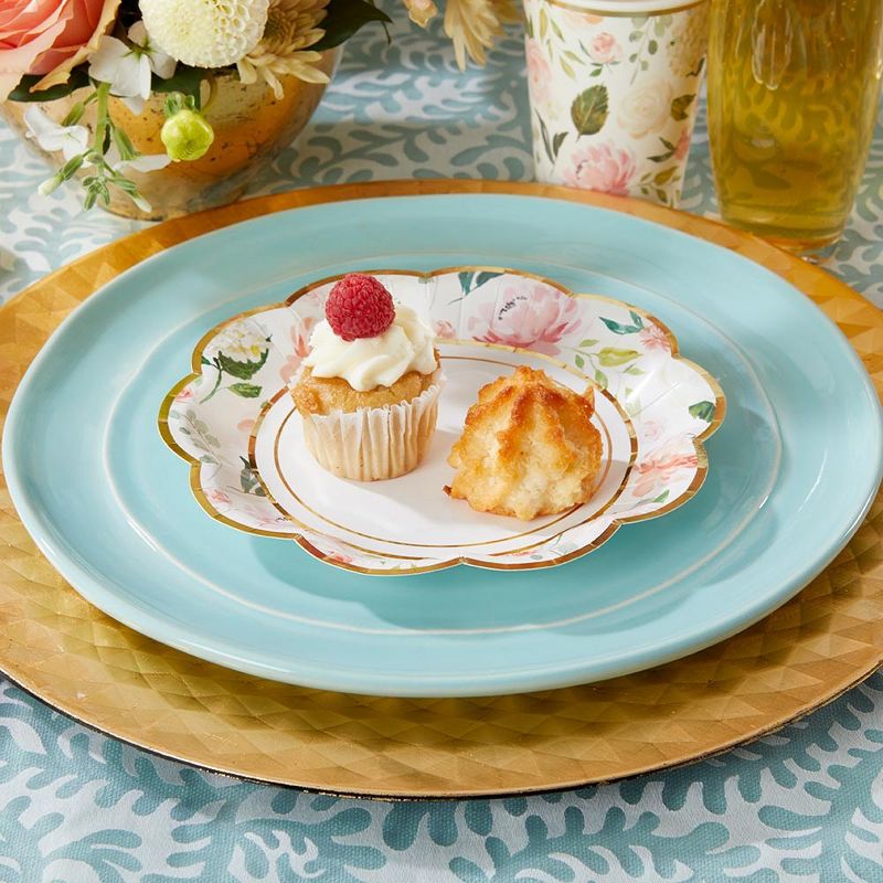 Kate Aspen Floral 7 in. Premium Paper Plates (Set of 64) | 28484BR, 4 of 12