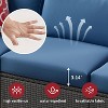 ELJGET 7PCS Patio Rattan Furniture Set Sectional Sofa Cushioned Garden Peacock Blue - 3 of 4