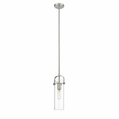Pilaster II Cylinder - 1 Light Stem Hung Pendant In Industrial Style-14.5 Inches Tall and 5 Inches Wide