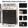30'' Bathroom Vanity with Resin Sink Combo, Solid Wood Frame Storage Cabinet, Freestanding Vanity Set with 4 Drawers black - 3 of 4
