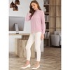 Allegra K Women's Business Casual Stand Collar Chiffon Long Sleeve Blouse - 4 of 4