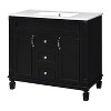 FAMYYT 36 in. Single Sink Freestanding Black Bath Vanity with White Ceramic Top, 2 Soft Closing Doors - 4 of 4