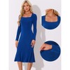 Allegra K Women's Square Neck Long Sleeve Party Club Bodycon Dress - 2 of 4