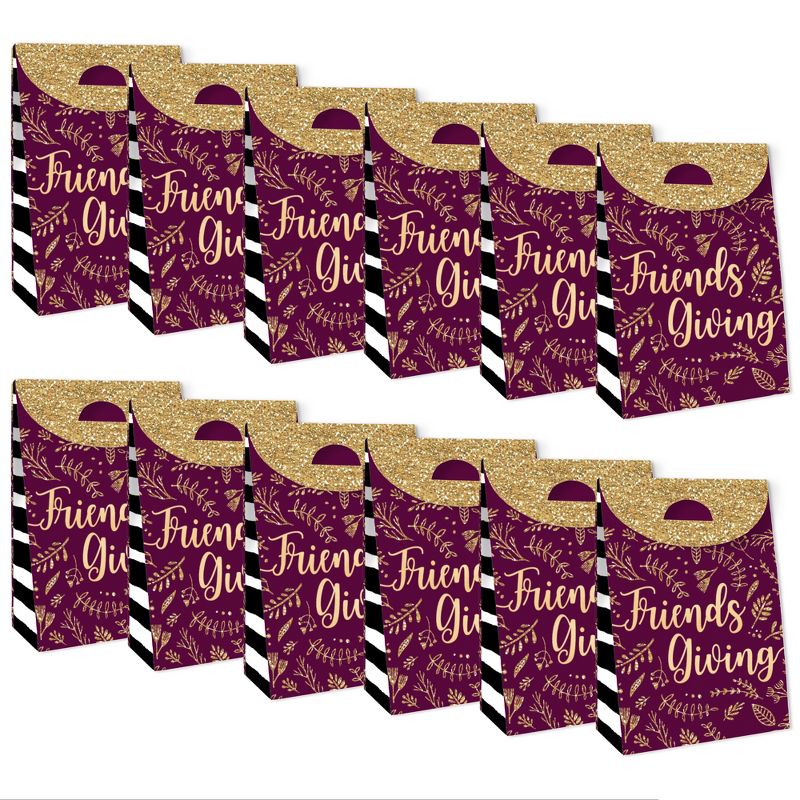 Big Dot of Happiness Elegant Thankful for Friends - Friendsgiving Thanksgiving Gift Favor Bags - Party Goodie Boxes - Set of 12, 6 of 10