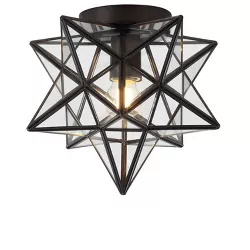 12" Metal/Glass Stella Moravian Star Flush Mount (Includes Energy Efficient Light Bulb) - JONATHAN Y