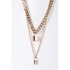 Slickblue Gold Chunky Link Chains Necklace Set, Padlock Pendants, 16" & 22" Length, Lobster Claw Closure - 3 of 4