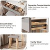 Vanity Table Set with Adjustable Brightness Mirror and Cushioned Stool, Dressing Table Vanity Makeup Table with Free Make-up Organizer - 3 of 4