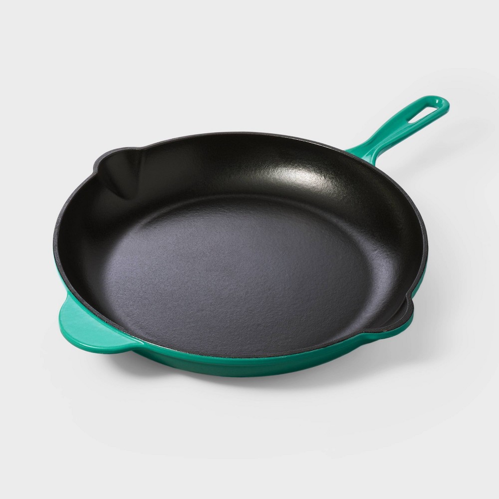 12 Enameled Cast Iron Fry Pan Green - Tabitha Brown for Target