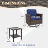 EAGLE PEAK Ocean Vista 3 Piece Outdoor Wicker Bistro Set, Variated Wicker Conversation Swivel Chair Set with Side Table - 3 of 4