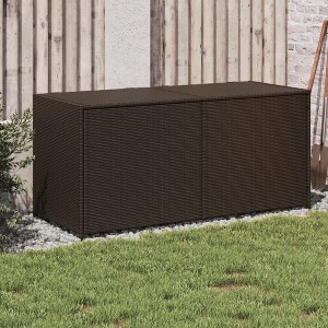 vidaXL Garden Storage Box Brown 74.8 Gallon Poly Rattan - 1 of 4