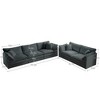 Sofa Set of 2 Chenille Couch, 2+3 Seater Sofa Set Deep Seat Sofa, Modern Sofa Set for Living Room - 3 of 3