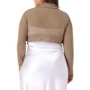 Agnes Orinda Women's Plus Size Mesh Crop Long Sleeve Open Front Cardigans - 4 of 4