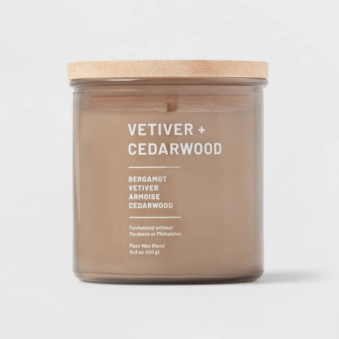 Tinted Glass Vetiver + Cedarwood Jar Candle Light Brown - Threshold™ - image 1 of 3