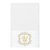 Linum Home Textiles 100% Turkish Cotton MONICA Gold Thread 2PC Embellished Hand Towel Set - 2 of 3