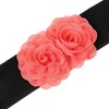 INSPIRE CHIC Women's Elastic Wide Double-Flower Stretch Corset Waist Belt 1 Pc - 2 of 4