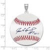 Black Bow Jewelry Sterling Silver Ivan Rodriguez Signature LG Enamel Baseball Pendant - 4 of 4