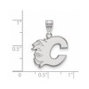 Black Bow Jewelry 14k White Gold Calgary Flames NHL Medium Pendant - 2 of 3