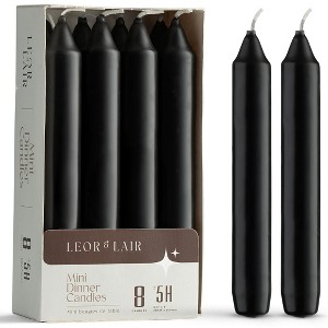 Leor & Lair 6 Inch Mini Taper Candles – Pack of 8 Short Candle Sticks for Dinner, Weddings & Home Décor - 1 of 3