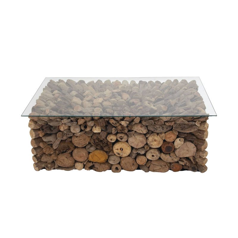 Rustic Wood Coffee Table Light Brown - Olivia &#38; May, 1 of 26