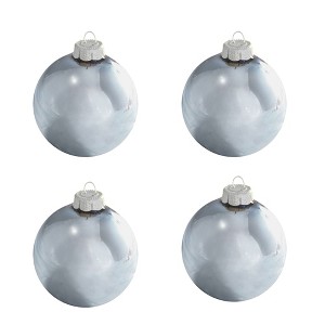 Northlight Shiny Finish Glass Christmas Ball Ornaments - 4.75" (120mm) - Sky Blue - 4ct - 1 of 3