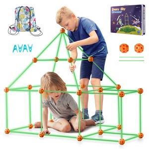 VEVOR Fort Building Kit for Kids, 85PCS Glow in The Dark STEM Building Toys, Educational Gift for 4 5 6 7 8+ Year Old Boys & Girls - 1 of 4