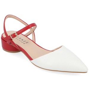 Journee Collection Womens Brynn Croco Vegan Leather Pointed Toe Flats - 1 of 4