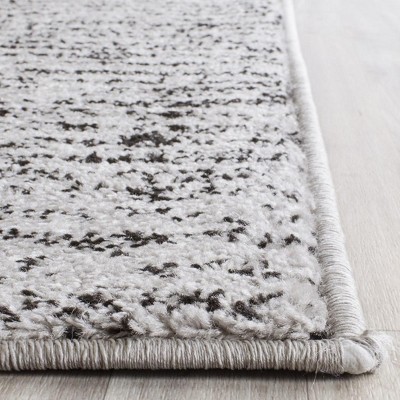 Black and Silver Rustic Polypropylene Runner Rug