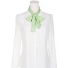 INSPIRE CHIC Women's Solid Contrast Color Pleated Long Satin Neck Scarves 49.2"x4.3" 1 Pc - 2 of 4