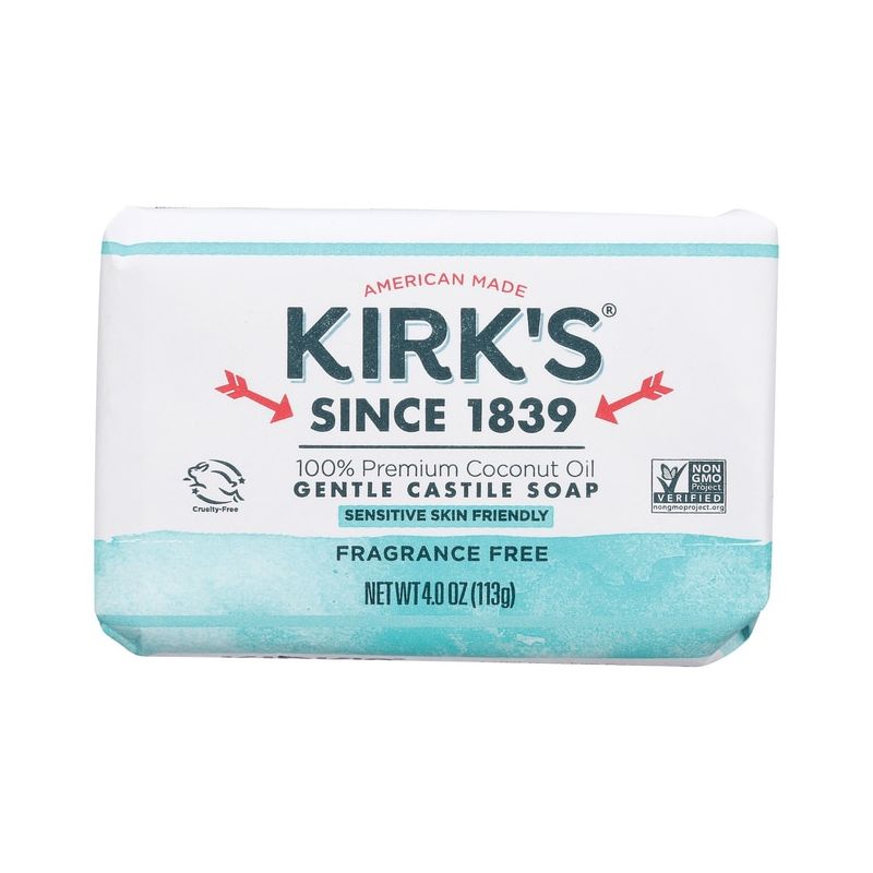 Kirk's Gentle Castile Soap - Fragrance Free 4 oz Bar(S), 1 of 2