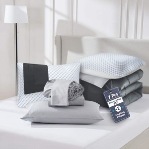 Nestl 9 Piece Reversible Comforter Set, Bed in a Bag, All in one Bed Set with Cooling Pillows - 1 of 4