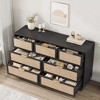 Rattan 7 Drawer Dresser,7 Chest of Drawers with Metal Handles and Wooden Sturdy Base - 2 of 4