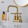 CASAINC 4 in. Centerset Double Handle 2 holes Bathroom Sink Faucet Lavatory Faucet with Stainless steel Drain in Brushed Nickel - 2 of 4