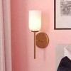 VAXCEL Shelby 1 Light Gold Brass Transitional Bathroom Vanity Fixture White Glass - 3 of 4