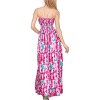 LA LEELA Women's Tube Dress Top Flowy Maxi One Size Raspberry Floral Stripes - 3 of 3