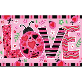 Ladybug Love Valentineu2019s Doormat 30" x 18" Indoor Outdoor Briarwood Lane