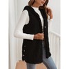 Coolmee Women's Fleece Hooded Outerwear Button Down Vests Sleeveless Cardigan Coat Fall Winter Clothes - 4 of 4