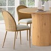 5-Piece Round Dining Table Set, Pedestal Table in Oak Look with 4 Woven Rattan-Style Chairs for Kitchen or Small Dining Room-Maison Boucle - 4 of 4