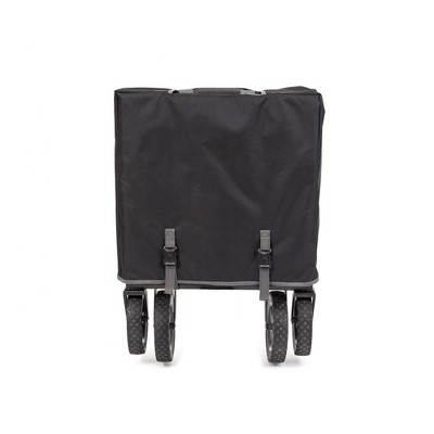 Black Collapsible Folding Outdoor Utility Wagon with Adjustable Handle