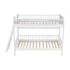 Whisen Twin Size Wooden Bunk Bed & Bed Frame with 3 Storage Shelves, Full-length Guardrail, Ladder - 4 of 4