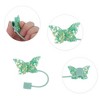 Unique Bargains Sparkling Butterfly Straw Cover Cap 4 Pcs - 3 of 4