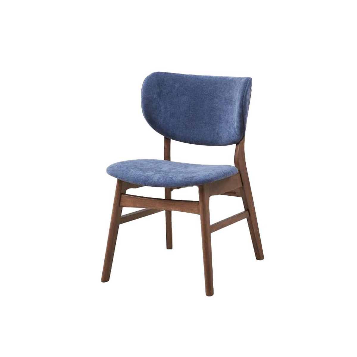 Acme Furniture Bevis Dining Chair Blue Fabric/Walnut Finish - thumbnail 6