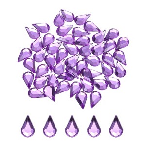 Unique Bargains Flat Back Acrylic Teardrop Rhinestone Embellishments 50 Pcs - 1 of 4