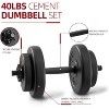 Adjustable Dumbbell Set, 40lbs Free Weights for Home Gym Fitness, Vinyl Coated Cement Weights with Collars - 4 of 4