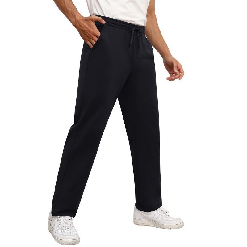 Men's Fleece Lined Sweatpants Thermal Pajama Jogger Pant with Pockets for Athletic Workout Running, 4 of 8