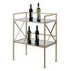Gold Coast Bar Hall Table Mirror/Gold - Breighton Home: Modern X Design, Two-Tier, Space Saver - 3 of 4